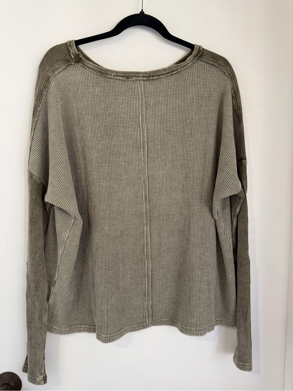 easel Olive Waffle Knit Long Sleeve Top - Picture 3 of 6